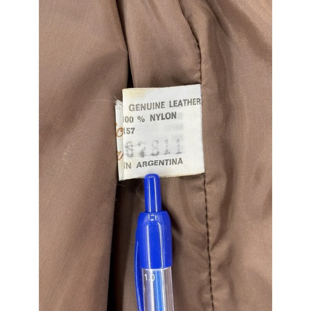 Vintage Sears The Leather Shop Brown Leather Blazer Jacket 46R Men's